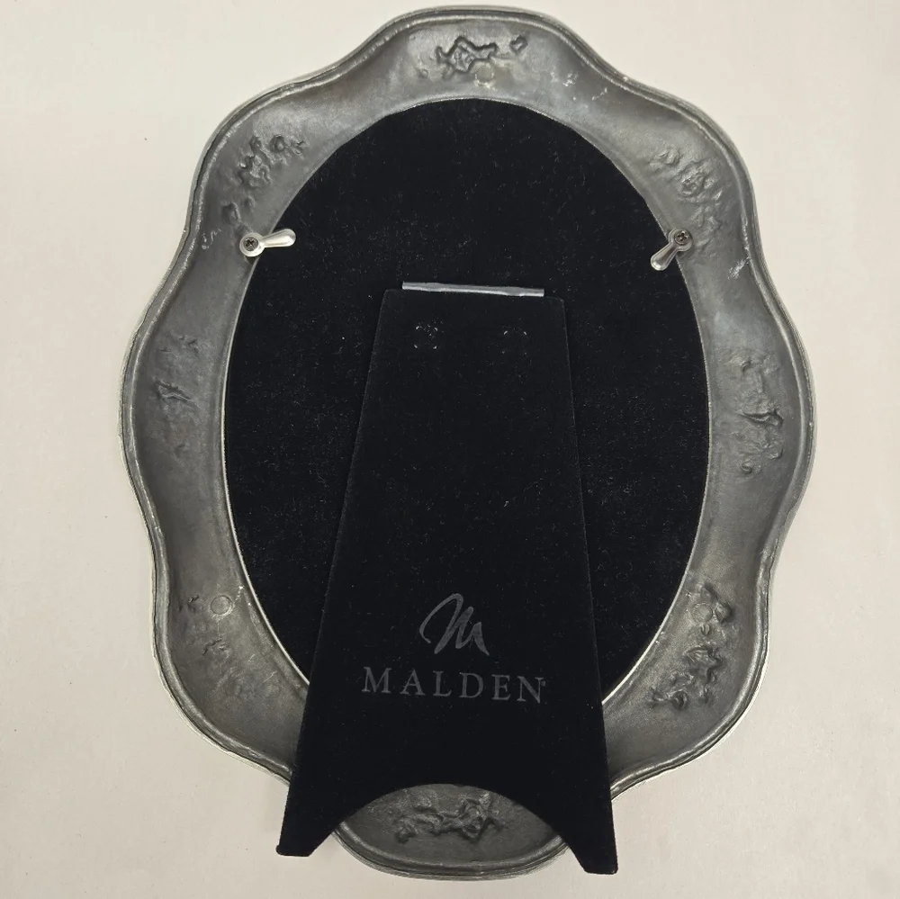 Malden Photo Frames Oval Beautiful Gray Pewter With Roses Flowers-Leaves Family
